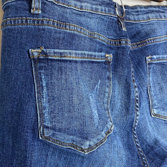 KanCan Tobie Mid Rise Distressed Ripped Super Skinny Blue Jeans Women's Size XL - Picture 6 of 9